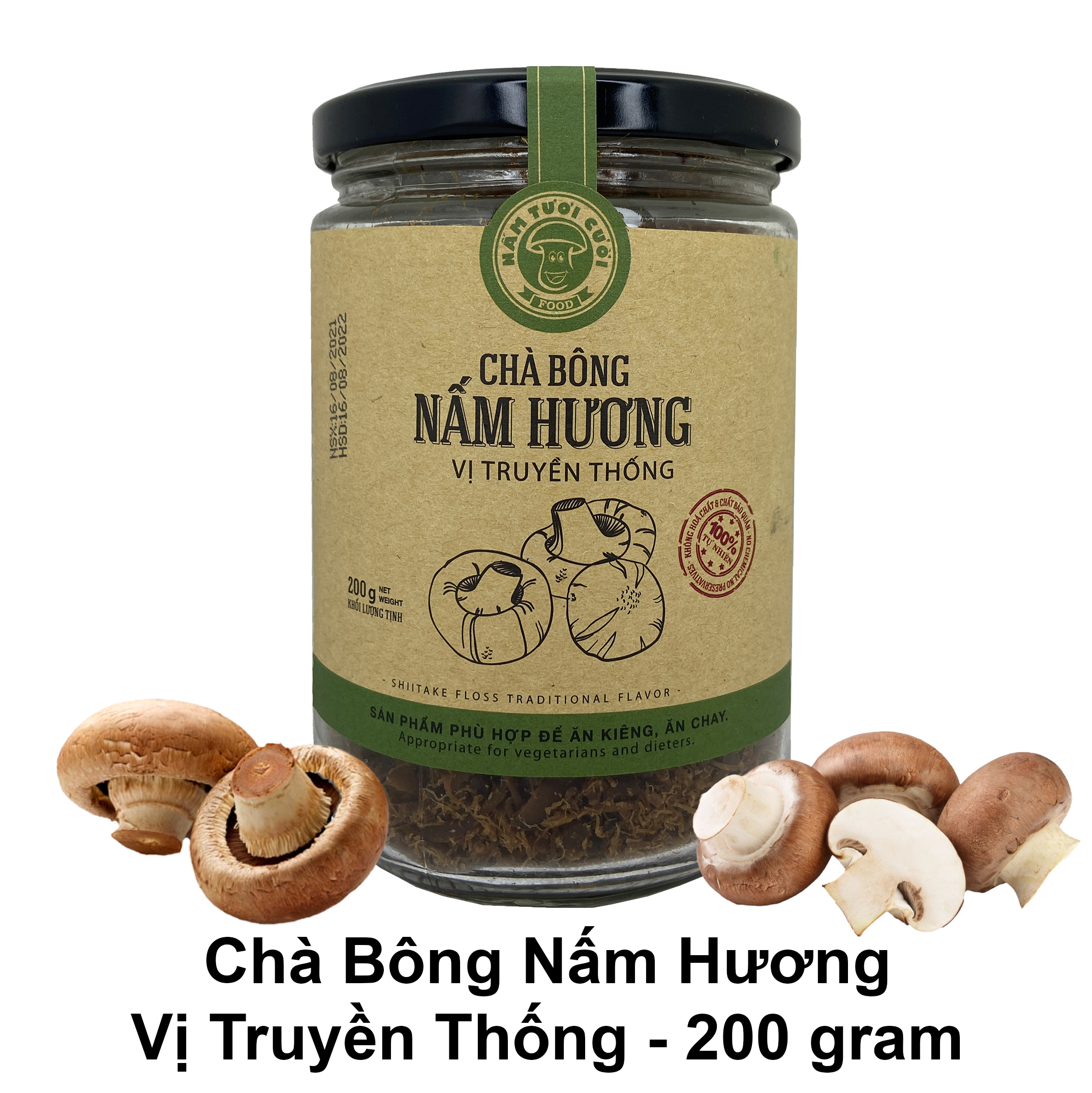 Chà bông nấm hương vị truyền thống hũ 200g